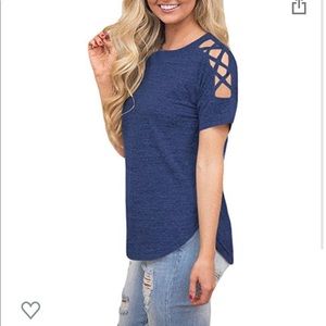 Cut out shoulder casual top